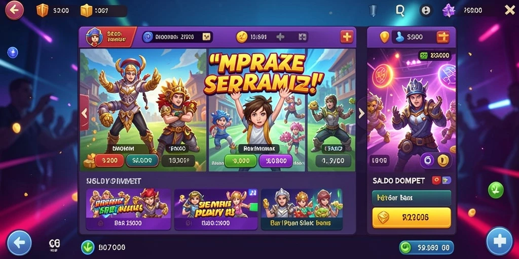 Tampilan awal aplikasi LUCKYMINO yang menarik.