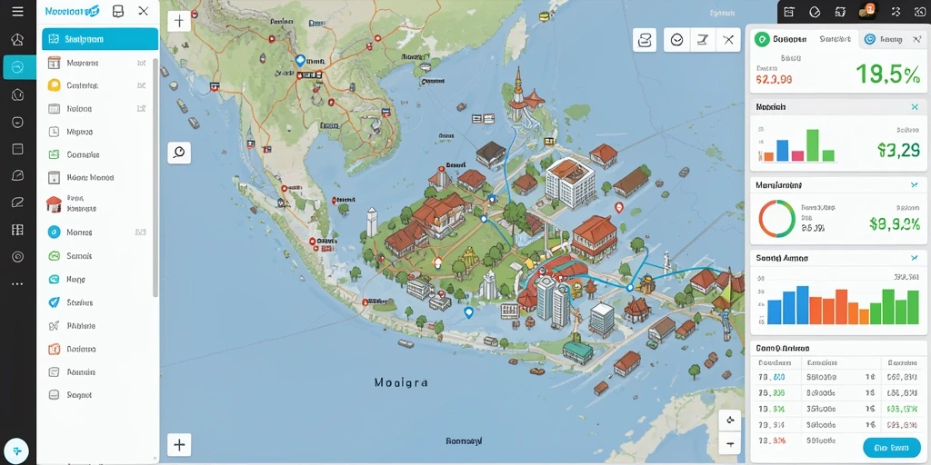Pemandangan grafis yang memukau dalam permainan.
